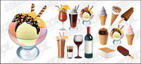 La crme glace et de boissons vecteur matriel