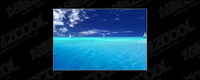 Bleu ciel et bleu de la mer du matriel photo-2