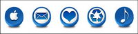 Blue Circle three-dimensional icon PNG