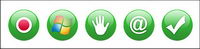 Common radio icône verte cristal transparent png
