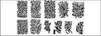 Vector lments de matriel vgtal en noir et blanc