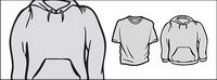La tendance des manches longues T-shirt matriel vecteur