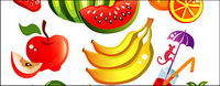 Vector style cartoon fruits