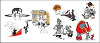 Vector srie de matire picturale tendance-4