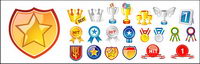 Medallas y trofeos de vectores de material