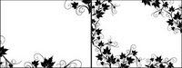 Noir et blanc rotin usine de dentelle frontire Vector
