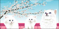White cat vecteur matriel