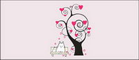 Coeur en forme de bande dessine arbres lments vectoriels