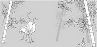 Vector dessin de fleurs-49 (en bambou, des pousses de bambou, Hok)