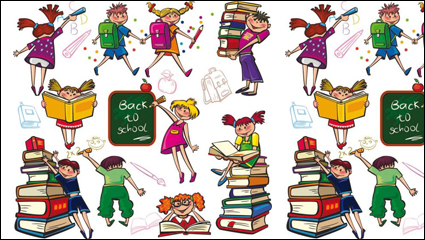 Cute colorful cartoon boys and girls 01 - vector image