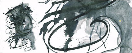 Before the ink watercolor picture material-038