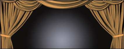 Brown curtain picture material