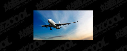 Flying aircraft picture material