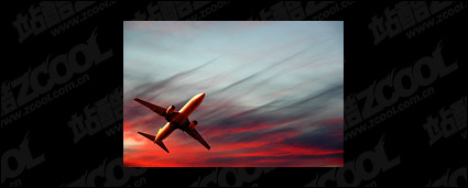 Flying aircraft picture material-3