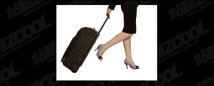 Suitcase of a woman holding picture material