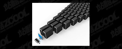 3D computer network connecting picture material-6