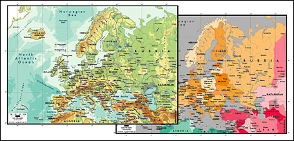 Vector map of the world exquisite material - the European map