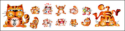 Cute cartoon cat vector material