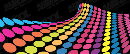 The colourful background of the dots