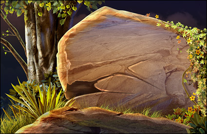 stone in woods