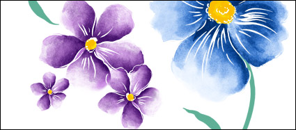Hand-painted flowers layered material psd-1
