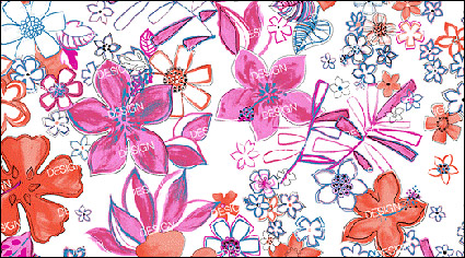 Psd fashion hand-painted floral patterns layered material