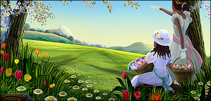The beautiful scenery of the countryside