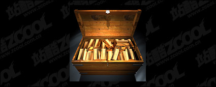 A box of gold bars picture quality material