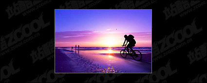 Purple dusk picture material