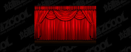 Red curtain picture quality material