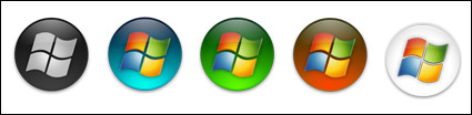 Windows vista round LOGO series of multi-color transparent PNG icon