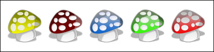 Crystal cartoon series icon mushrooms