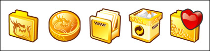 Gold effect computer icon series