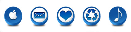 Blue Circle three-dimensional icon PNG