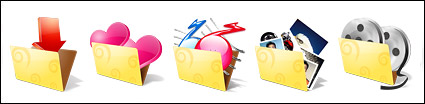 Beautiful large folder icon series of transparent PNG