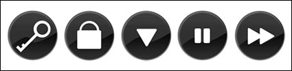 Series of large black charm transparent PNG icon