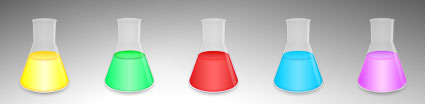Color chemical containers transparent PNG icon