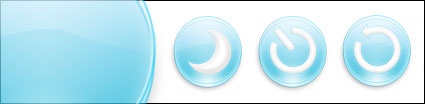 Round series of transparent crystal blue PNG icon