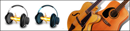 Guitar and headphones computer icon png