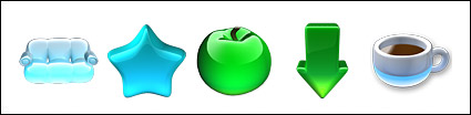 Apple, stars, hearts, coffee, sofas and other png