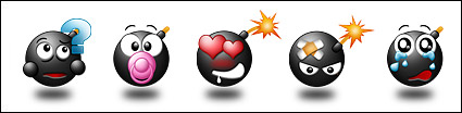 Lovely black bomb face icon png