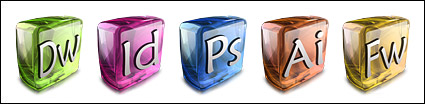 Cool adboe cs3 series of three-dimensional icon png