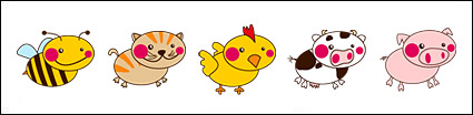 Super-cute cartoon animals and mushrooms icon transparent png