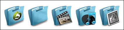 Portable blue folder icon transparent png