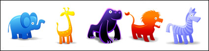Cute cartoon animals icon transparent png