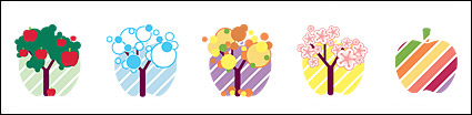 Lovely apple tree theme icon transparent png