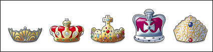 Variety of fine crown icon transparent png