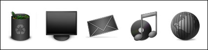 A full set of cool black computer icon transparent png