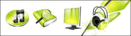 Green ash with the vista style icons transparent png