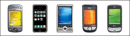 Contemporary popular series of smart phones transparent png